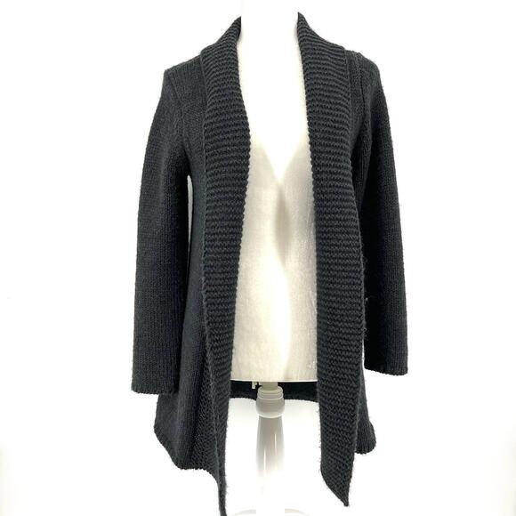 J. Jill Women's XS Oversized Gray Knit Alpaca-blend Wool Open Front Cardigan - Picture 1 of 9